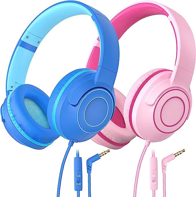 Kids Headphones Children Girls Boys Teens Foldable Adjustable On Ear Headphones 3.5mm Jack Compat... | Amazon (US)