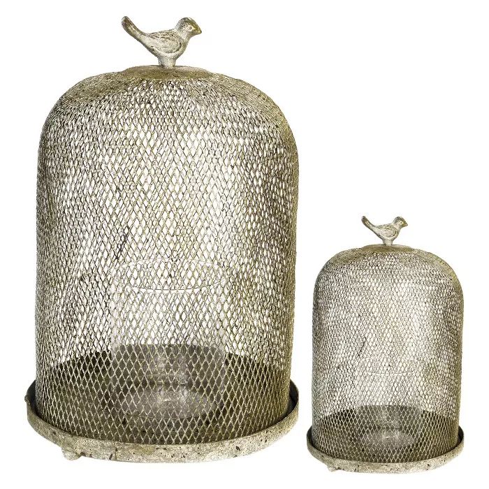 2pc Ophira Golden Sparrow Mesh Candle Holders - A&B Home | Target