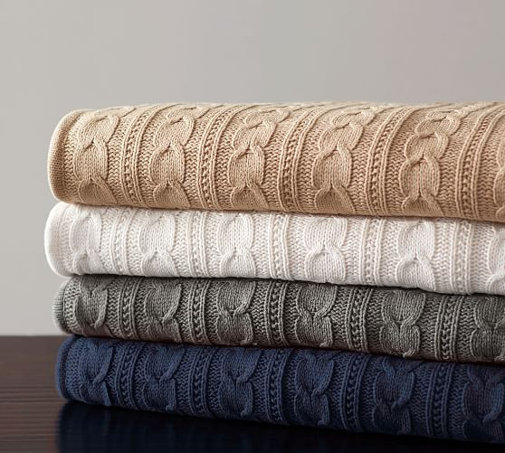Cozy Cable Knit Throw | Pottery Barn (US)