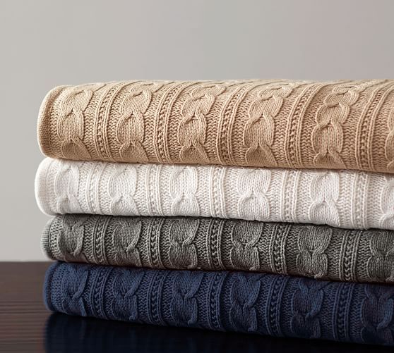 Cozy Cable Knit Throw | Pottery Barn (US)
