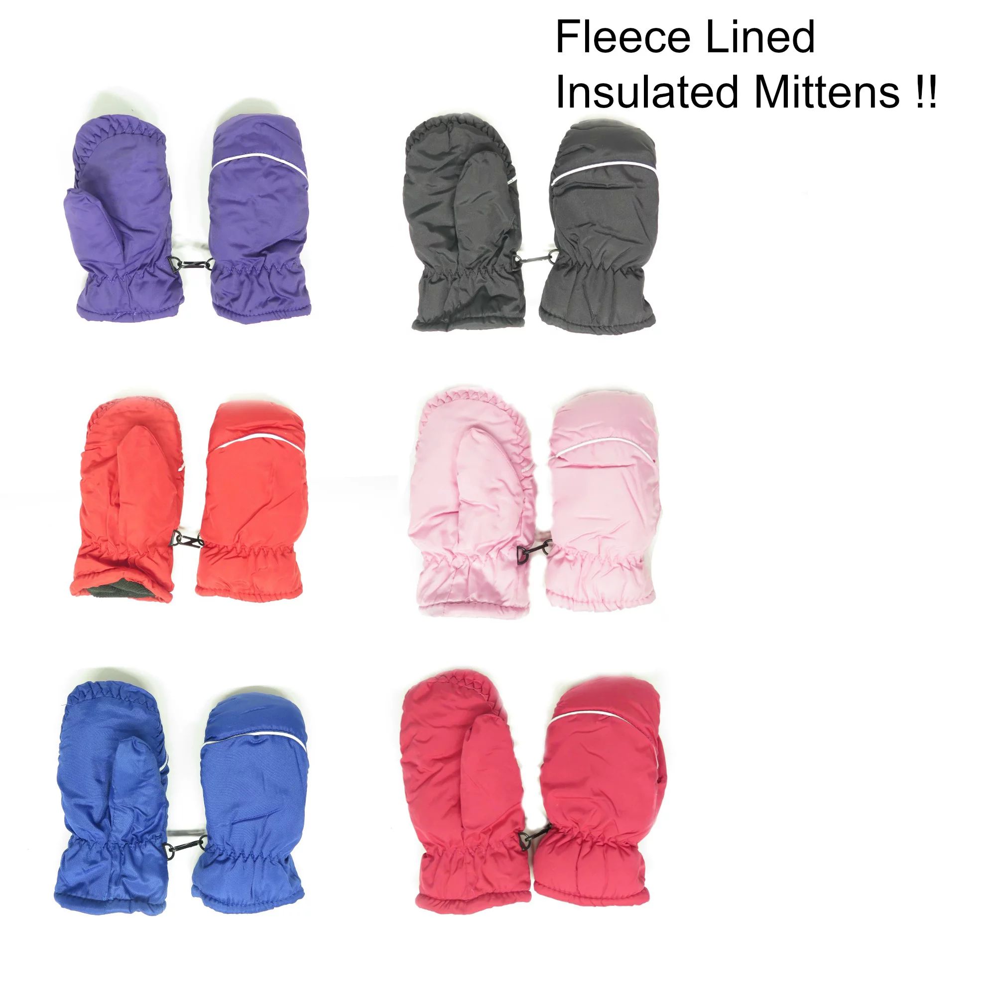 Magg Kids Toddlers Fleece Lined Winter Snow Glove Waterproof Mittens (Black) | Walmart (US)