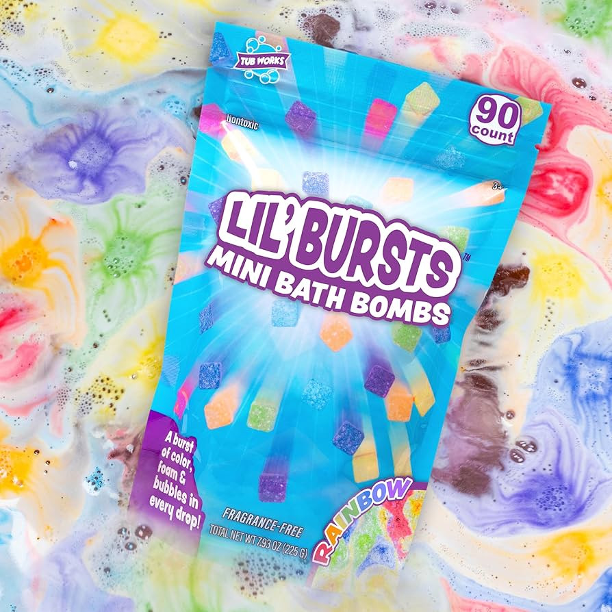 Tub Works® Lil' Bursts™ Mini Bath Bombs for Kids, 90 Count, Rainbow | Nontoxic | Tiny Kids Bat... | Amazon (US)