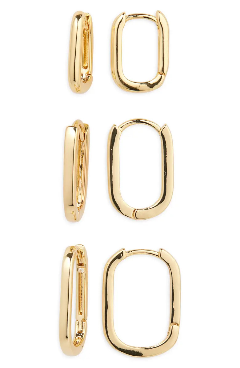 Nordstrom Set of 3 Oval Hoop Earrings | Nordstrom | Nordstrom