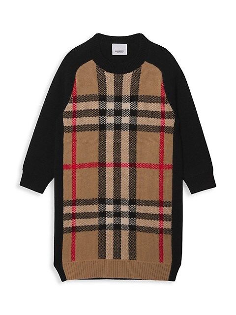 Little Girl's & Girl's Dianne Archival Vintage Check Wool-Cashmere Sweater Dress | Saks Fifth Avenue
