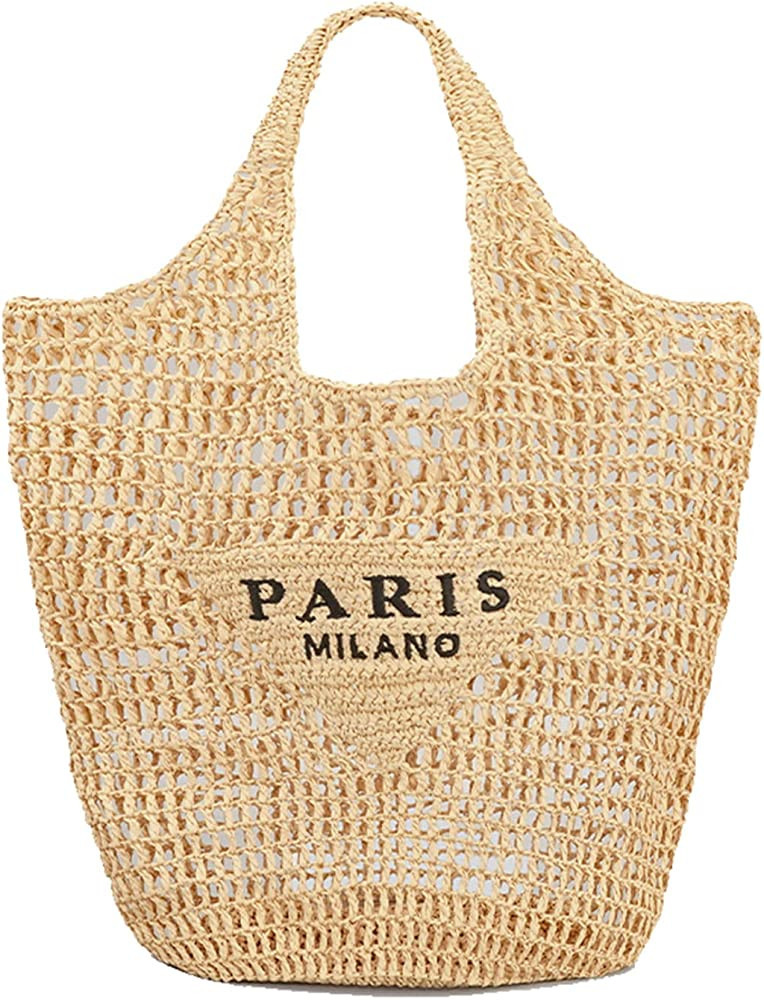 New Woven Bag, Straw Mesh Tote Bag, Beach, Shoulder Bag, Hobo Women, Foldable Large Capacity, for... | Amazon (US)