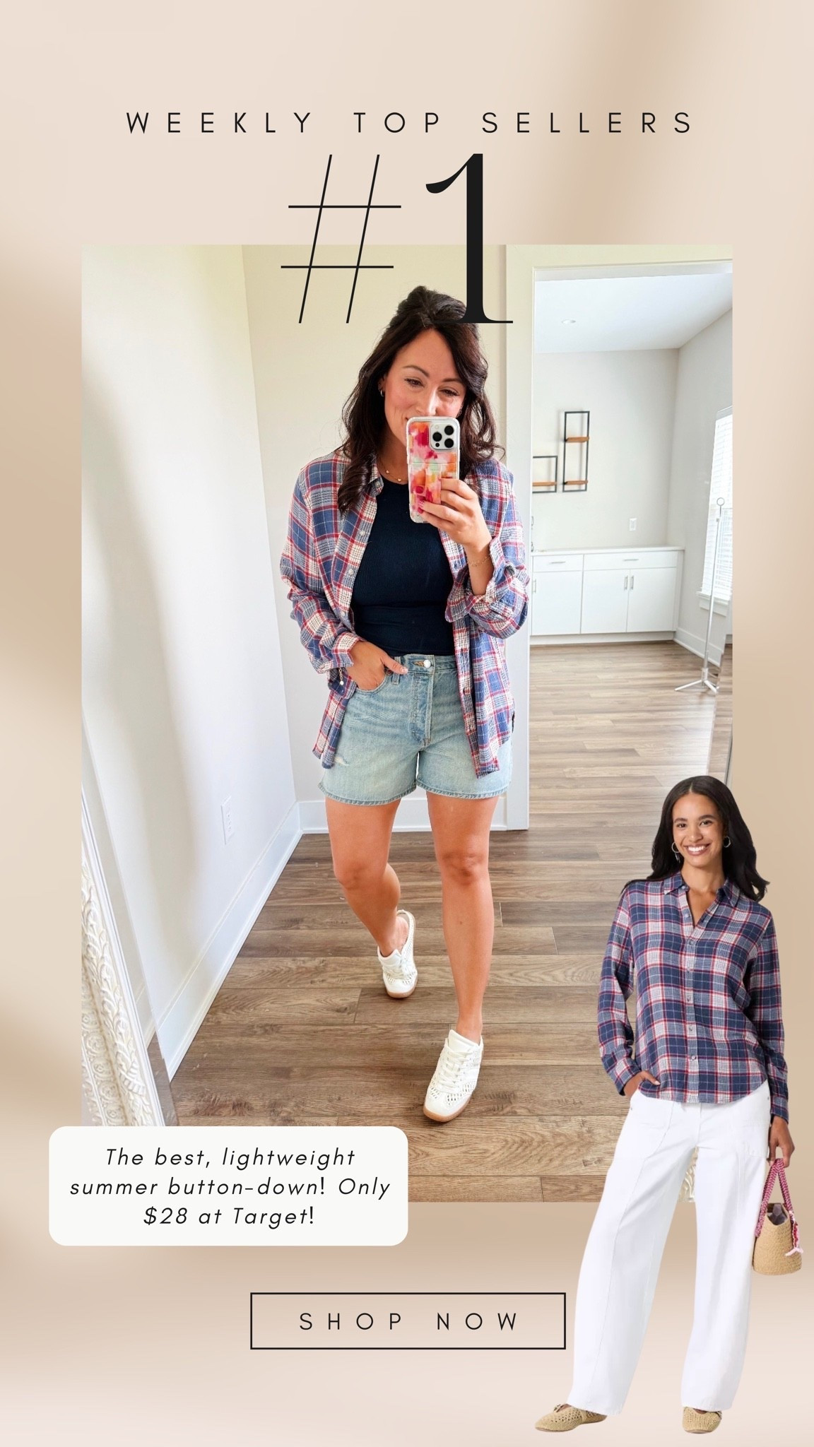 TARGET SALE 🎯 
• medium flannel, oversized fit
• size 8 denim shorts

#LTKootd #LTKSeasonal
