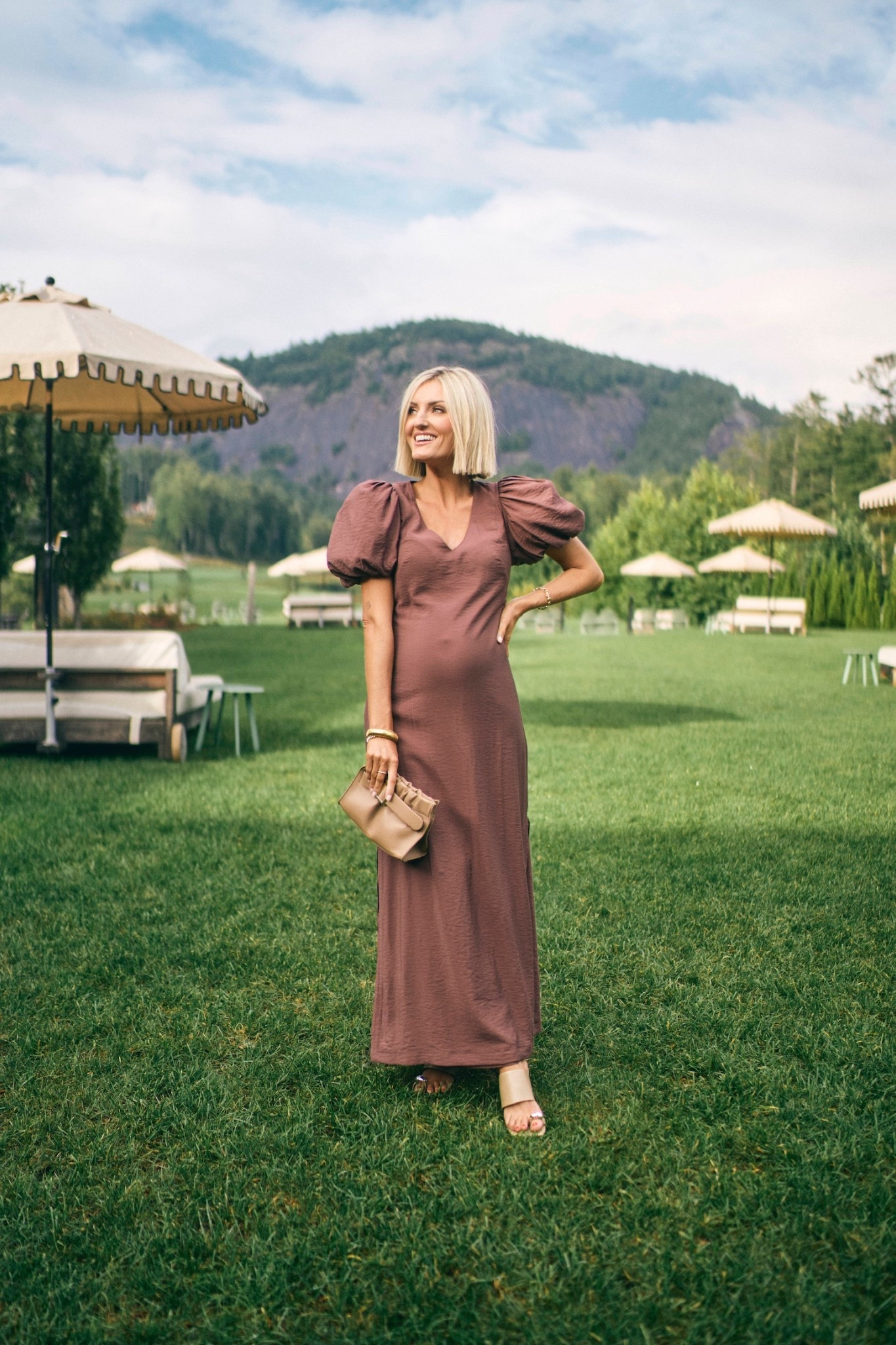 Elegant and timeless — this brown puff sleeve maxi dress is the perfect blend of classic style and modern femininity. Ideal for fall events, date nights, or weddings! I sized up to a small for the bump. 

#FallFashion #MaxiDress #PuffSleeves #ClassicStyle #EffortlessStyle #WardrobeEssentials #NeutralOutfit #EverydayChic #FallOutfitInspo #LTKStyle #TimelessStyle

#LTKSeasonal #LTKStyleTip #LTKTravel