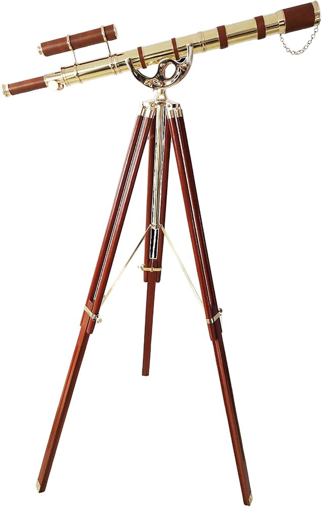 Vintage Marine Brass Telescope Shiny Finish Double Barrel Collectibles Antique Wooden Adjustable ... | Amazon (US)