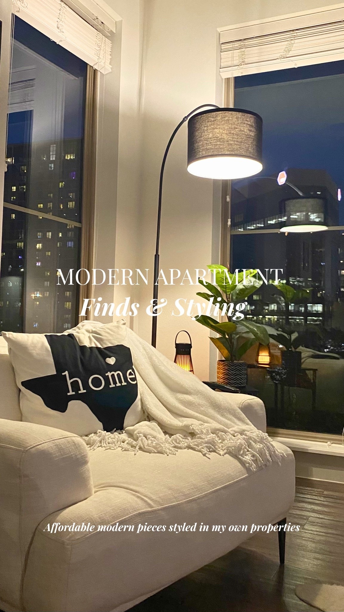 MODERN APARTMENT FINDS

Affordable modern pieces styled in my own properties

One of my favorite corners from my 1,100 sq ft uptown Dallas apartment. Good lighting completely changes the feel of a space, and this oversized arc lamp made this living room feel warm, cozy, and pulled together at night.

Linked this apartment setup including decor, lighting, textiles, framed art, and more. The chair is one of my favorite investment pieces from Article. @Article 

#LTKhome #ApartmentDecor #ModernApartment #NeutralHomeDecor #ApartmentFinds #HomeDecorIdeas #BlackAndWhiteHome #ModernHomeStyle #CozyApartment #DallasApartment

#LTKOver40 #LTKHome