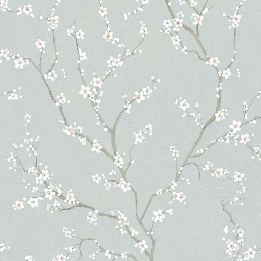 RoomMates RMK11272WP Blue Cherry Blossom Peel and Stick Wallpaper | Amazon (US)