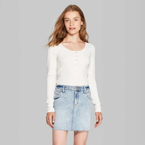 Women's Long Sleeve Henley T-Shirt - Wild Fable™ | Target