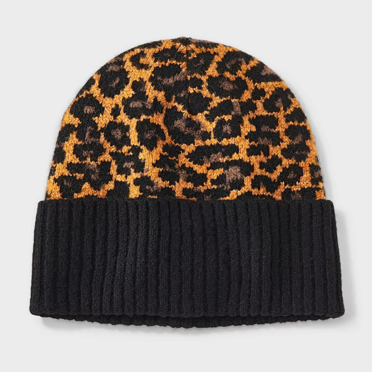 Essential Cuffed Leopard Print Beanie - Universal Thread™ Brown/Black | Target