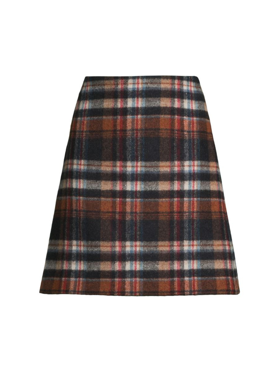 Epoca Plaid Virgin Wool A-Line Miniskirt | Saks Fifth Avenue