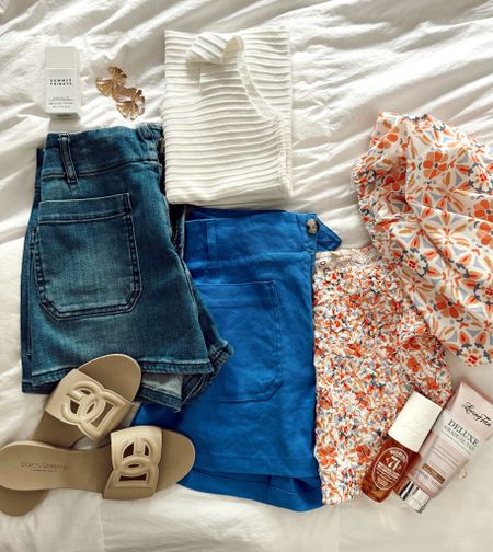 Summer ready with these finds! Shorts come in more colors. CHECK color names when ordering! I have the “dark blue” even though they are the brighter color! The names don’t make sense!!!🩵🤣

Date night. Summer outfit. Sandals. Blouse. Anthropologie finds. Amazon finds. 

#LTKSeasonal #LTKStyleTip