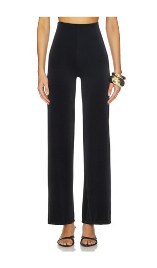 Commando Velvet Wide Leg Pant in Black. - size XS | Revolve Clothing (Global)
