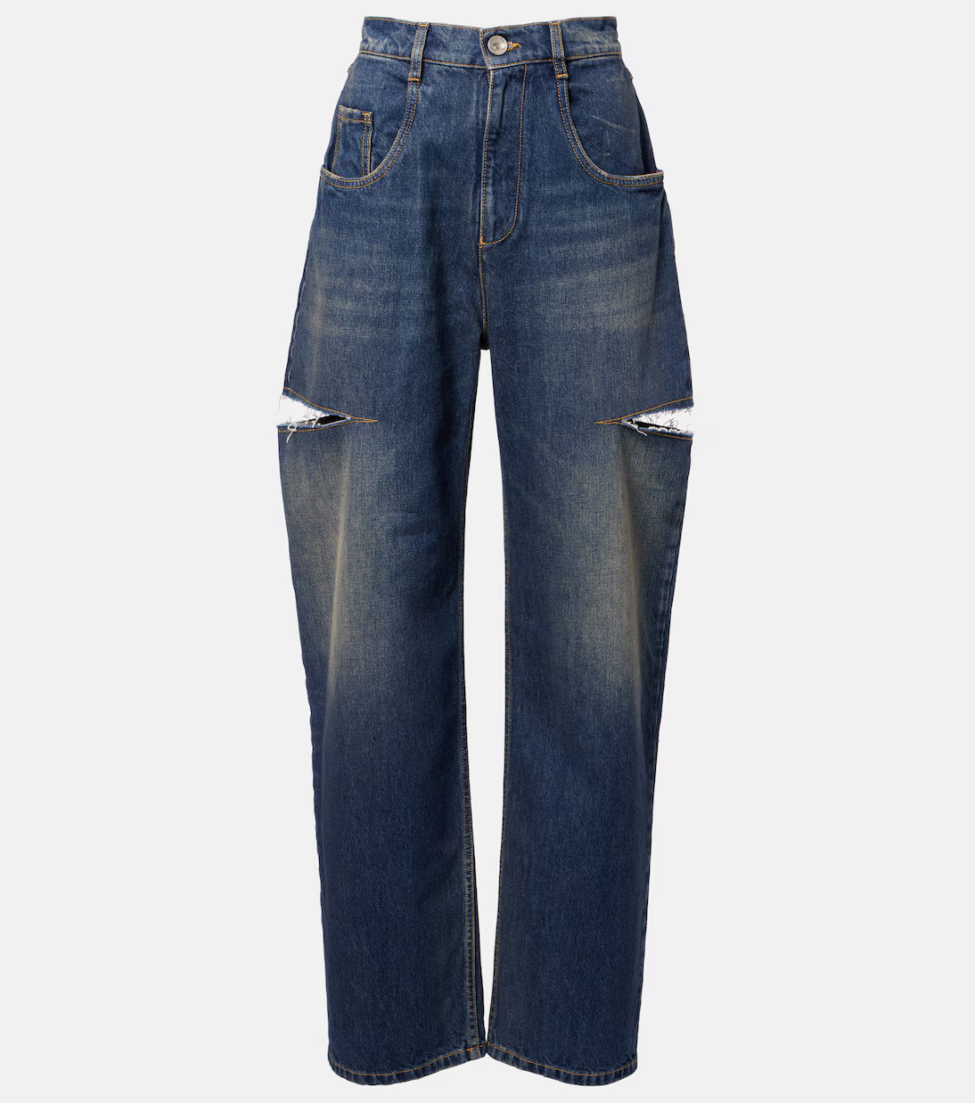 Distressed barrel-leg jeans | Mytheresa (UK)