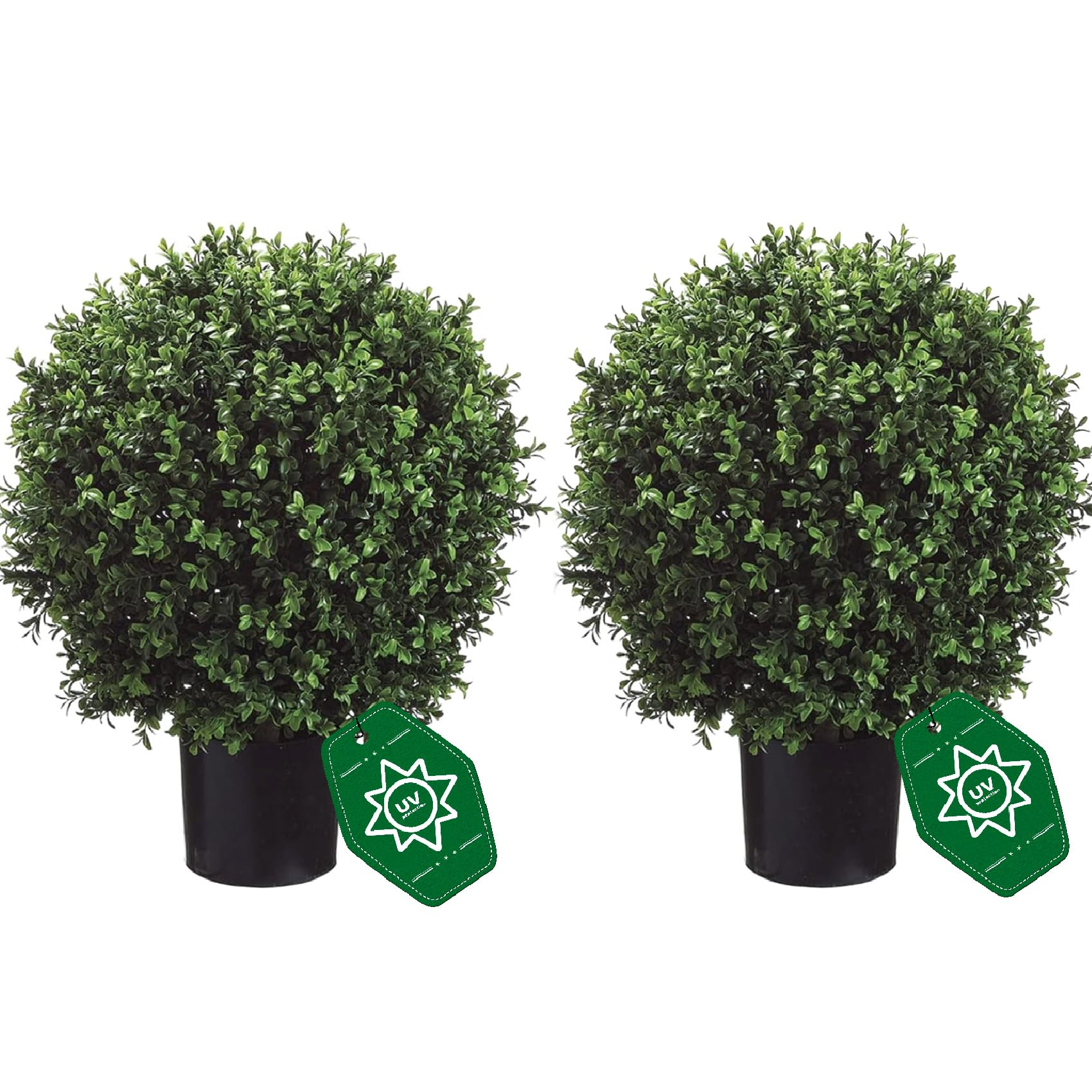 26" T x 17.5" D Artificial Boxwood Trees Set of 2 UV-Resistant Real-Touch Artificial Topiary for ... | Amazon (US)