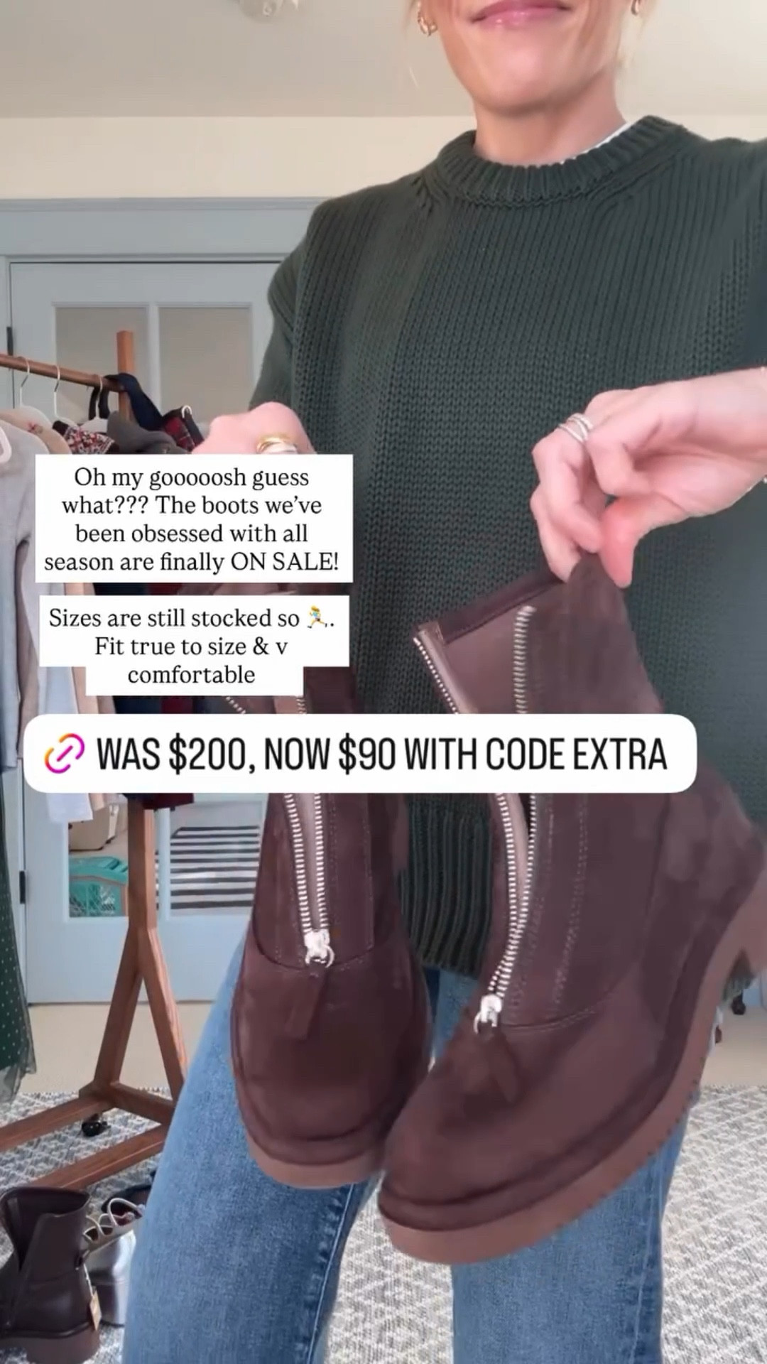 Oh my gooooosh guess what??? The boots we’ve been obsessed with all season are finally ON SALE! 

Sizes are still stocked so 🏃‍♀️. Fit true to size & v comfortable

Tuckernuck sweater more colors wearing my regular size small use code YOUROCK Agolde harper jeans in crop length (5’3”) xo, Claire 


#LTKSaleAlert #LTKootd #LTKSeasonal