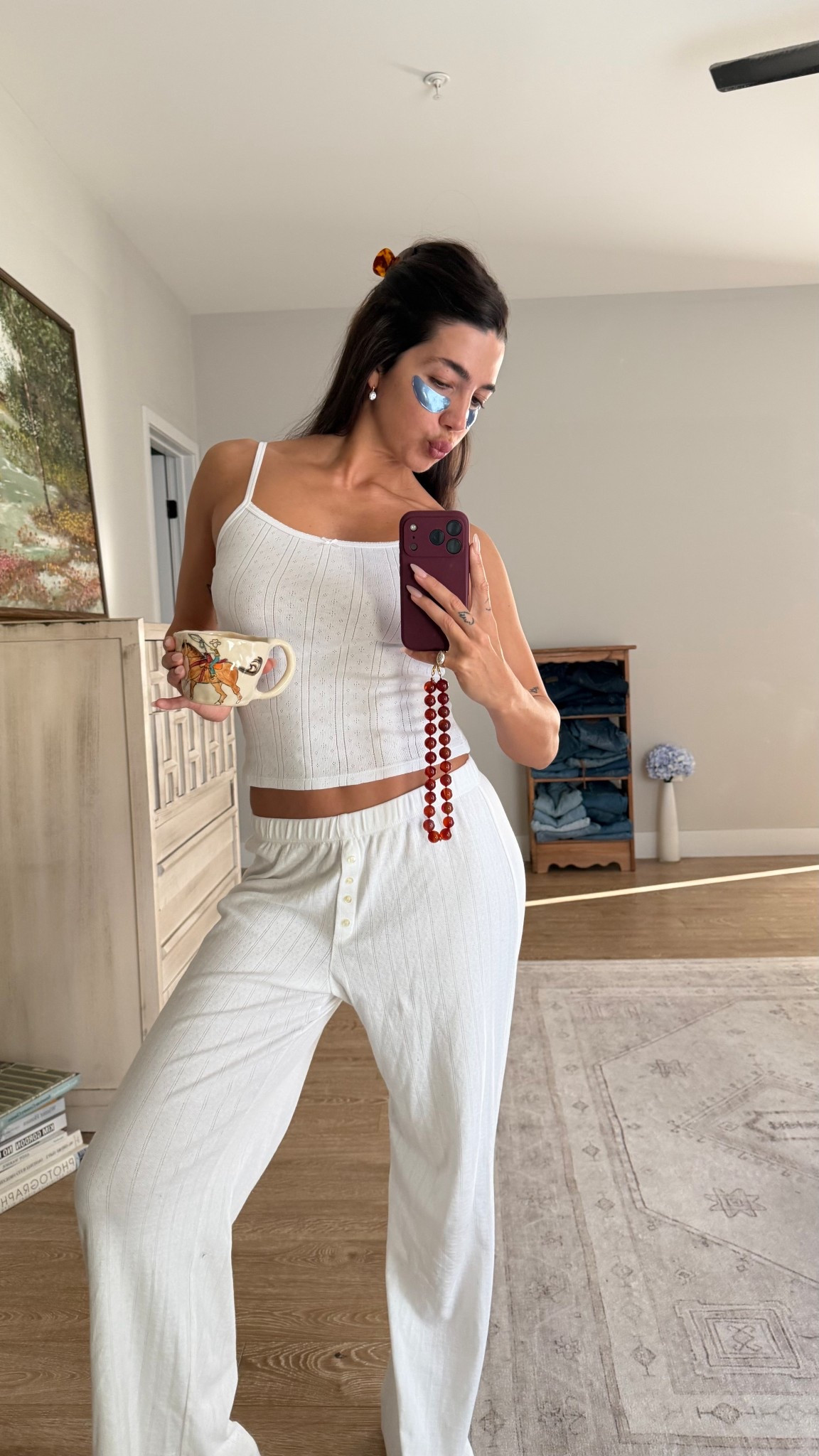 Pjs! Small top and small bottoms! Not a set but similar shades of white! I linked the top that goes with the leset bottoms though!

#LTKSeasonal #LTKselfcare #LTKootd