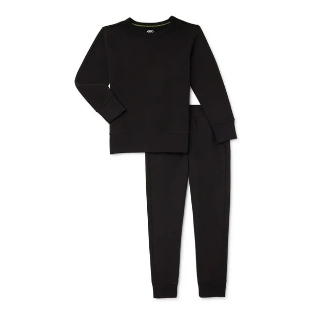 Athletic Works Boys Fleece Pullover Sweatshirt and Jogger Sweatpants, 2-Piece Set, Sizes 4-18 & H... | Walmart (US)