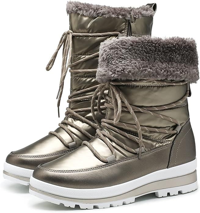 HEAWISH Women’s Winter Snow Boot Fur Lined Mid Calf Warm Boots | Amazon (US)