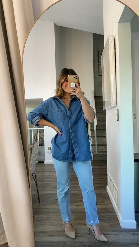 The cutest denim on denim look! Take 30% off right now!  Love these KanCan jeans so much! They are so flattering and fit like a glove. 
Denim top size xs. It runs big, do not size up.
Jeans size 24. 
Maurices, denim in denim, light wash jeans, spring outfit, spring style, 

#LTKFindsUnder100 #LTKSaleAlert #LTKFindsUnder50