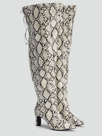 Snake Print Thigh High Boots - NADIA X FTF - Fashion To Figure | Fashion to Figure