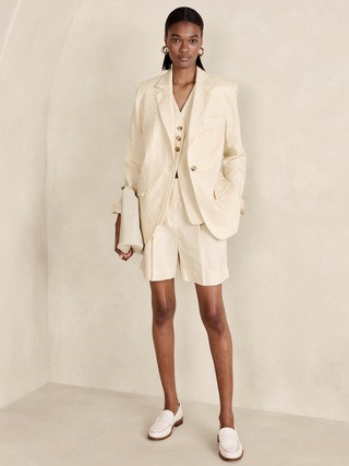 Lina Relaxed Linen Blazer | Banana Republic (US)