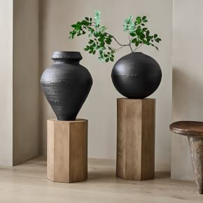Natural Rustic Wood Plant Stands | West Elm (US)