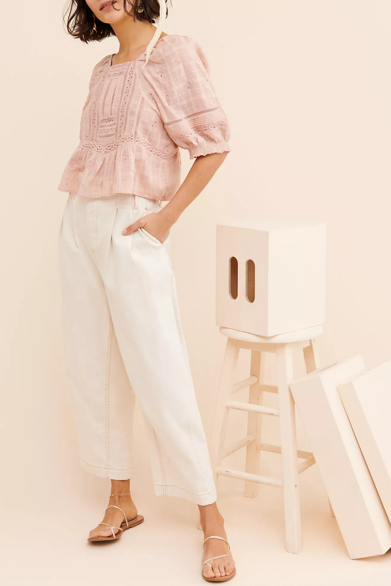 Forever That Girl Iris Eyelet Babydoll Blouse | Anthropologie (US)