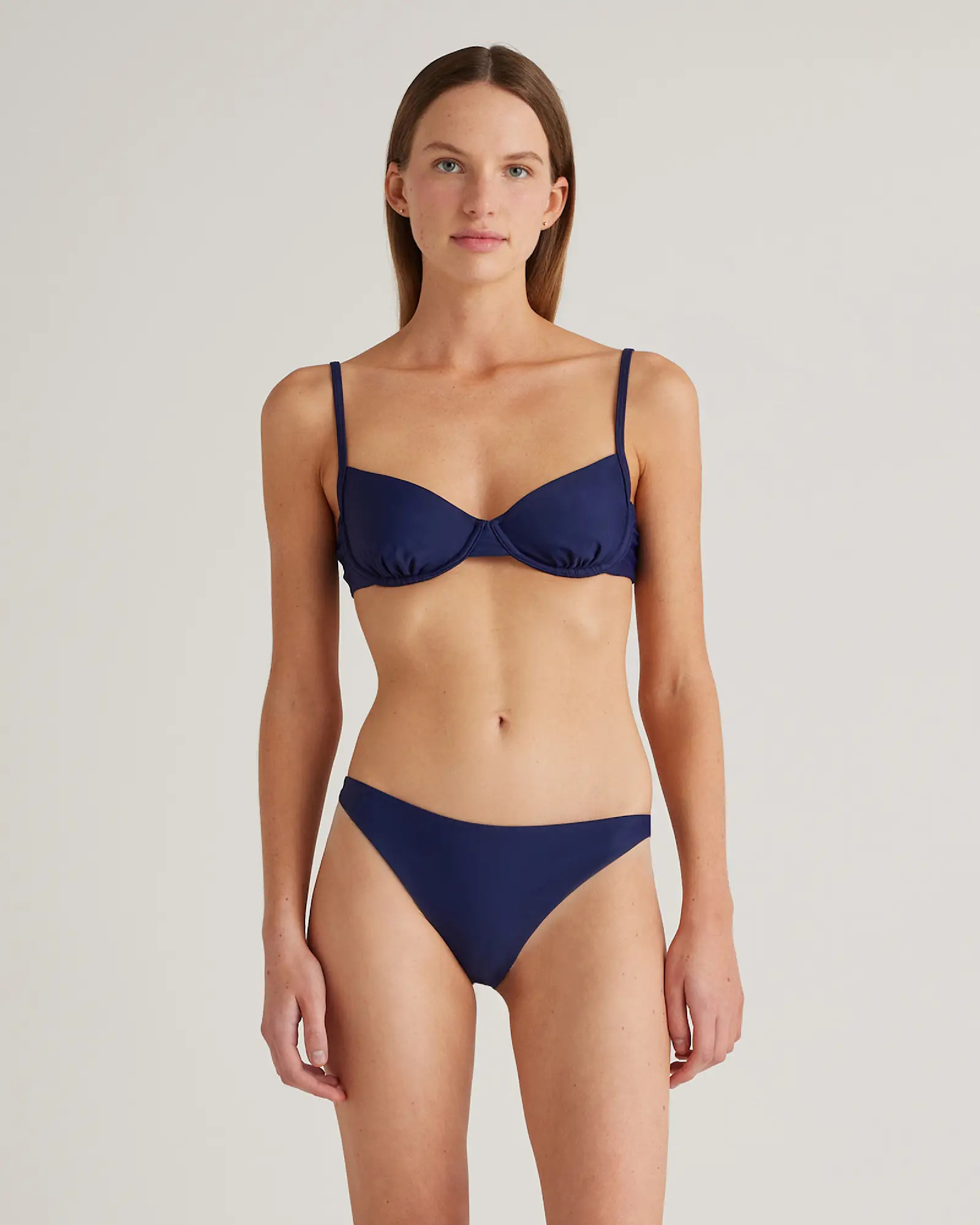 Italian Demi Bikini Top in Deep Navy | Quince