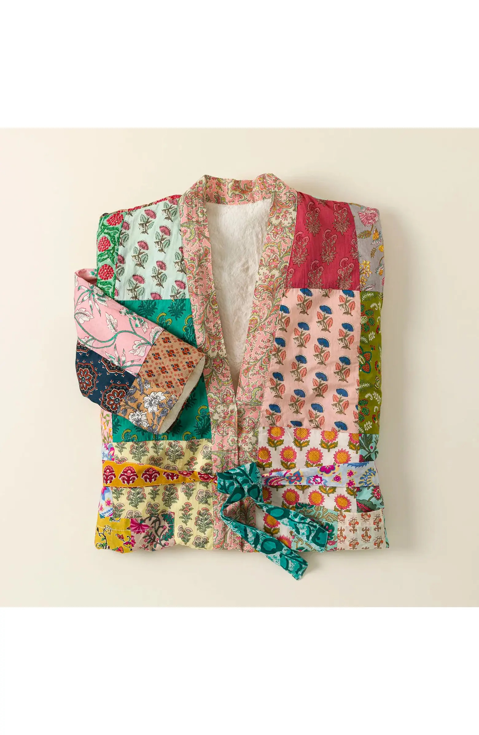 Uncommon Goods Repurposed Sari Fleece Lined Robe | Nordstrom | Nordstrom