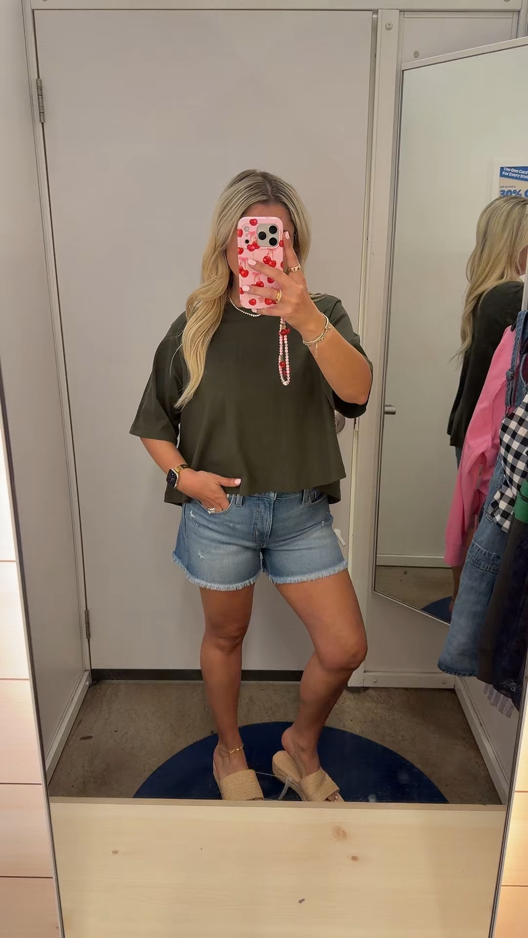 Spring outfit on sale 
Small tee
Denim shorts 27
Sandals tts

#LTKootd #LTKSaleAlert