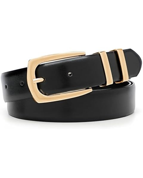 WERFORU Women Leather Belt Fashion Leather Waist Belt for Pants Jean Ladies Western Thin Belt wit... | Amazon (US)