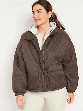 Packable Oversized Water-Resistant Quilted Jacket for Women | Old Navy (CA)