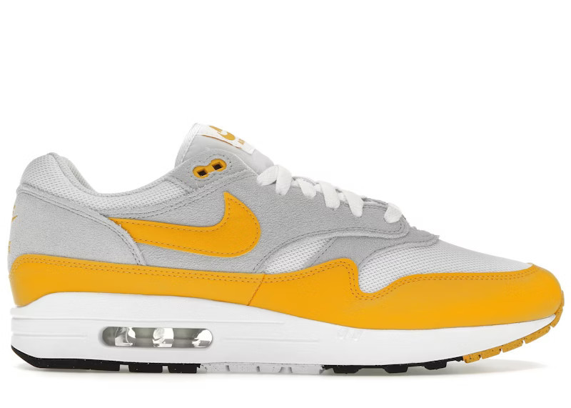 Men's Nike Air Max 1 Essential Sneakers in White/University Gold/Pure Platinum | StockX