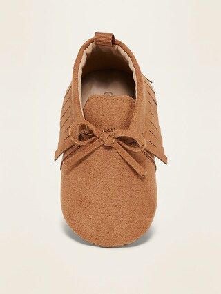 Unisex Faux-Suede Moccasin Booties for Baby | Old Navy (US)