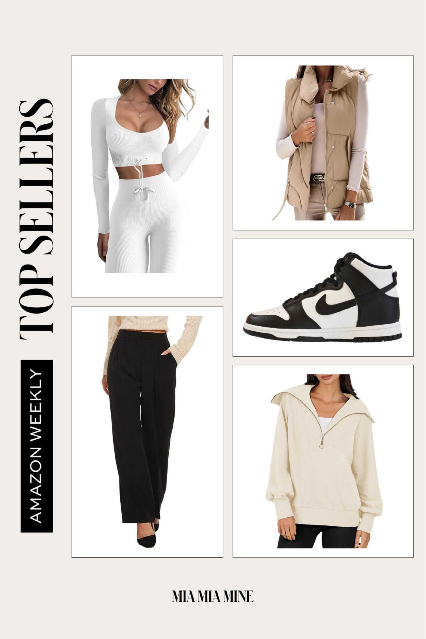 Amazon best sellers on #miamiamine
Nike dunk high sneakers 
Amazon knit set / Amazon lounge set
Amazon half zip pullover 
Amazon puffer vest
Amazon wide leg pants 

#LTKstyletip #LTKfindsunder50 #LTKfindsunder100