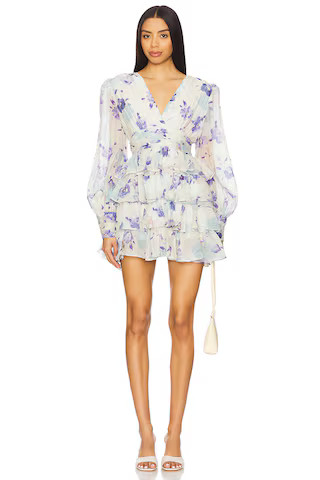 Line & Dot Fleur Mini Tiered Dress in Purple Multi from Revolve.com | Revolve Clothing (Global)