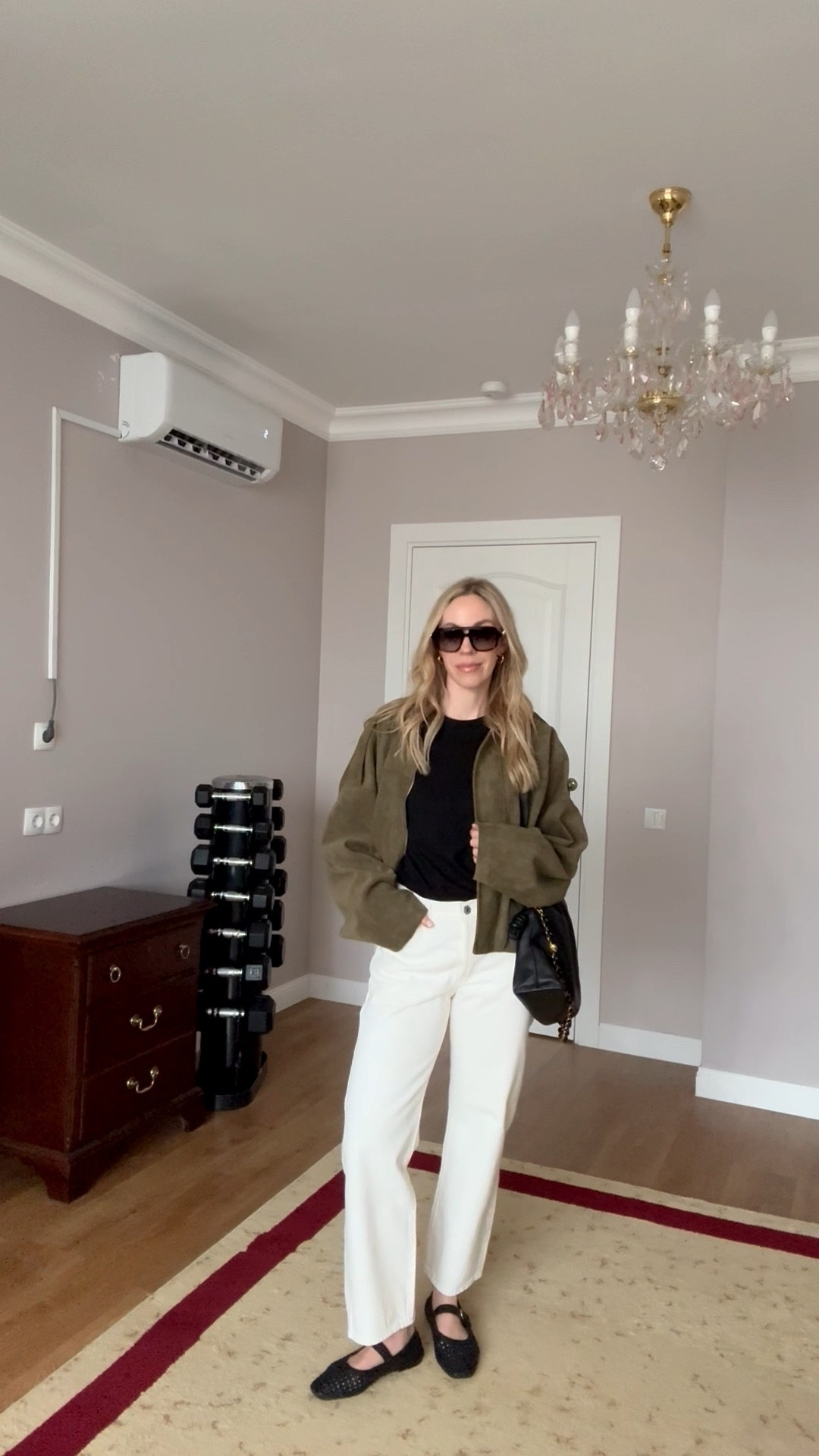 Spring outfit, @Zara faux suede bomber jacket, Levi’s white baggy ankle jeans, Mary Jane ballet flats, style over 40

#LTKOver40 #LTKSeasonal #LTKootd