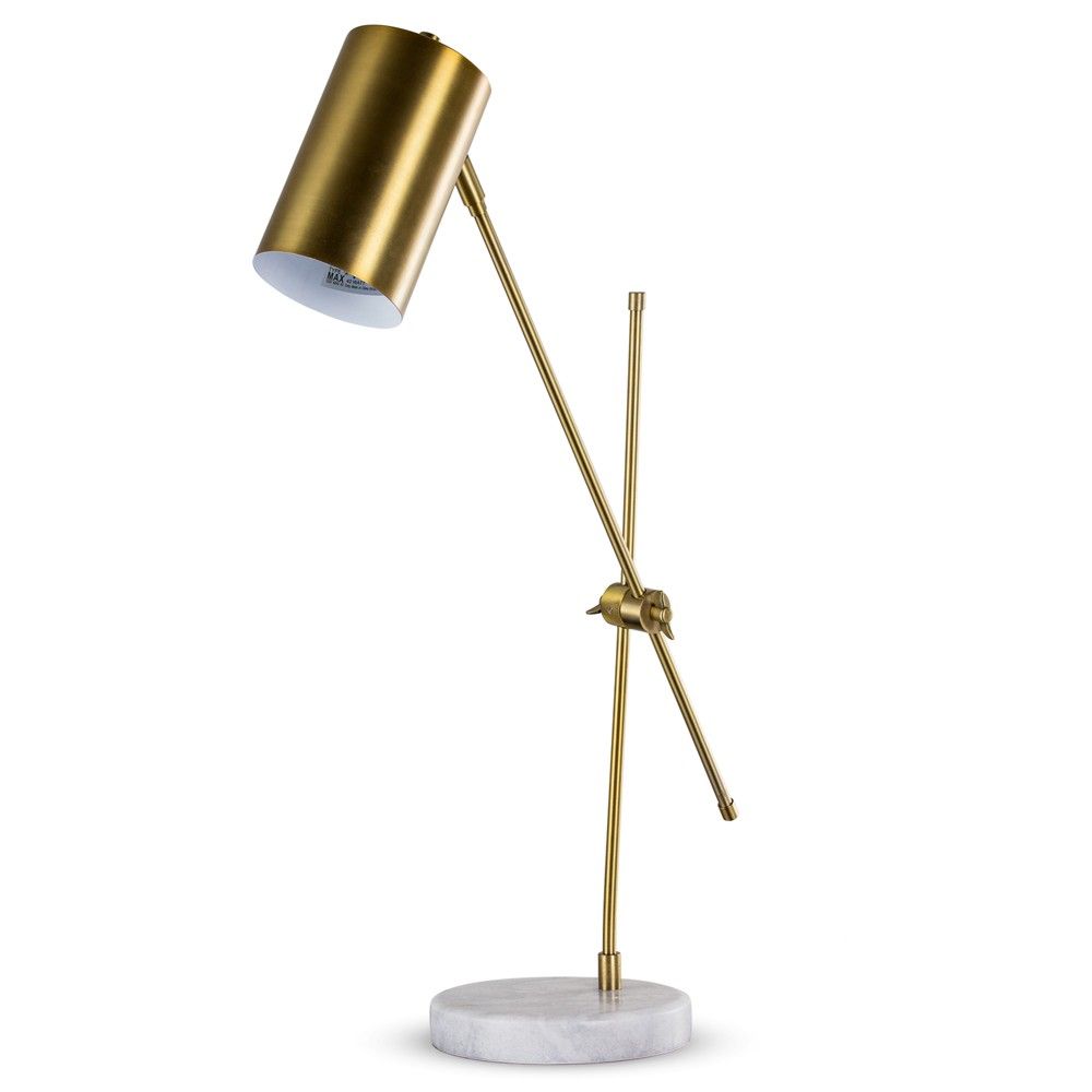 23"" Bronze Metal Task Lamp with Marble Base (Includes Energy Efficient Light Bulb) - Crystal Art | Target