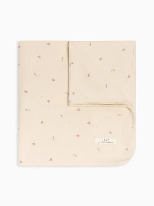 Colored Organics Organic Pointelle Swaddle Blanket in Pia Floral at Nordstrom | Nordstrom