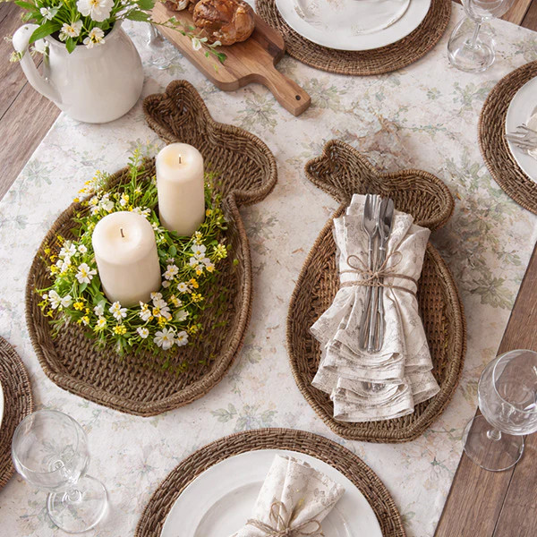 Woven Seagrass Bunny Shaped Serving Trays - Decor Steals | Decor Steals