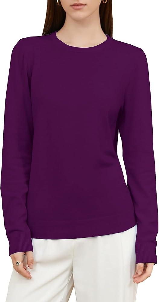 SANGTREE Women's Sweaters Crewneck Long Sleeve Soft Knit Pullover Jumper Tops Casual Fall Sweater... | Amazon (US)