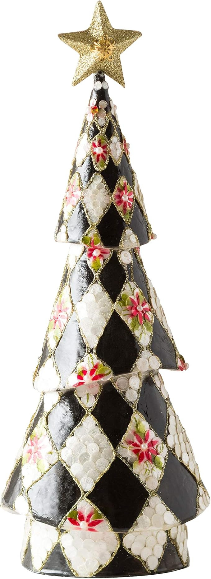 MacKenzie-Childs Poinsettia Tree, Tabletop Christmas Decorations, Holiday Collection, Short | Amazon (US)