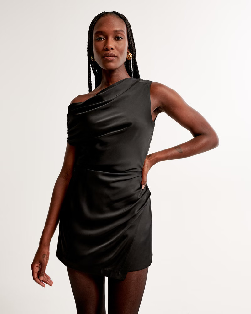Women's Satin Draped Mini Skort | Women's Bottoms | Abercrombie.com | Abercrombie & Fitch (US)