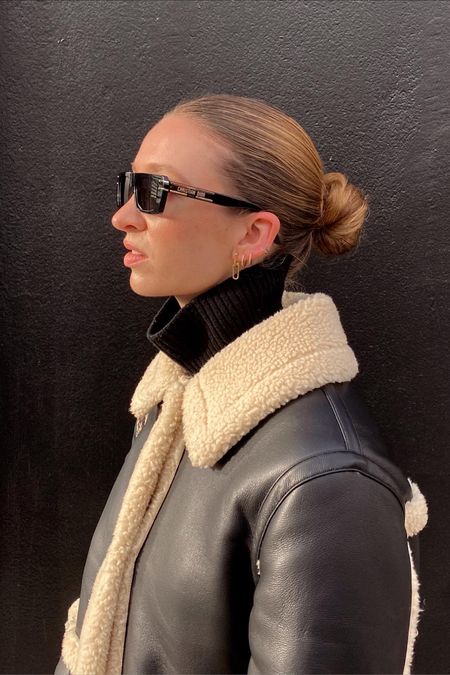 Insta & TikTok @pmmatter for outfit inspiration 😘 Any questions? DM me on Insta! - minimal style, street style, casual elegant, easy outfit, everyday style, outfit inspiration, clean girl aesthetic, dior sunglasses, trendy sunnies, shearling coat, wool turtleneck jumper, wool sweater, gold earrings  

#LTKeurope #LTKfit #LTKstyletip