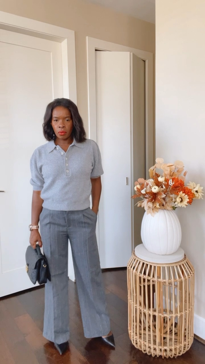 Another option with these pinstripe pants for work or play. Easily switch out heels for ballet flats, loafers or sneakers.

#LTKGiftGuide #LTKover40 #LTKworkwear