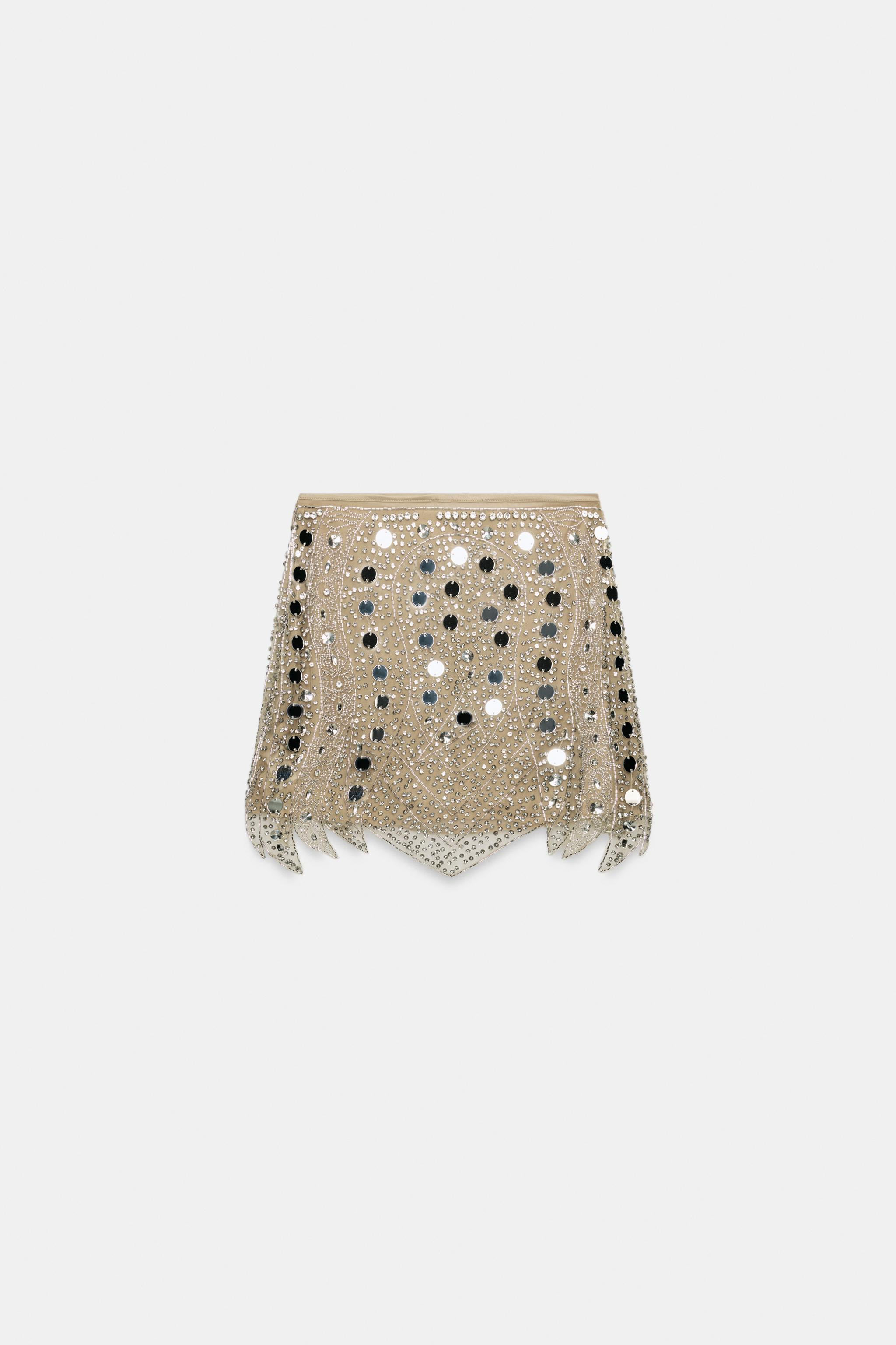 BEADED KNIT MINI SKIRT | Zara UK