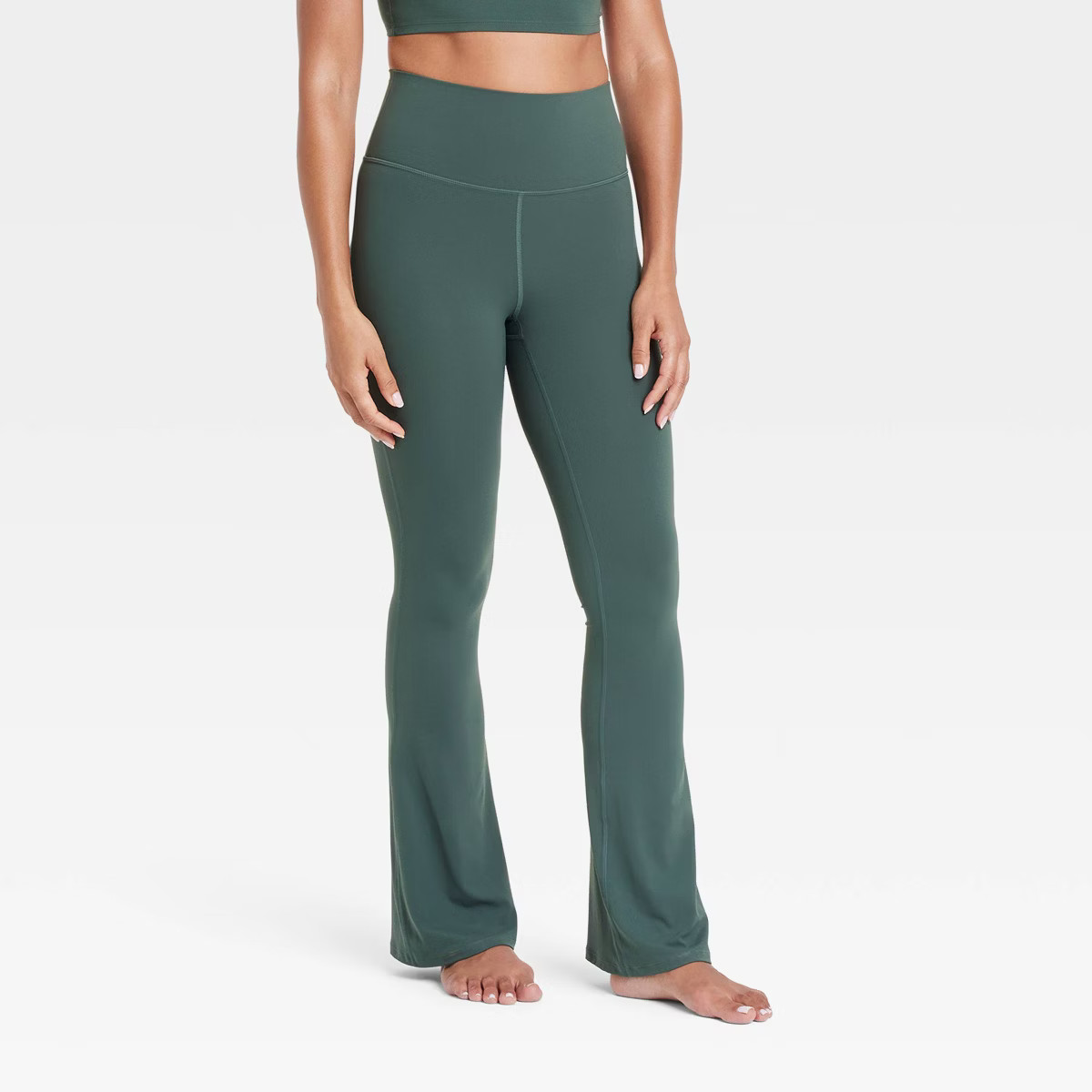 Women's Everyday Soft Ultra High-Rise Flare Leggings - All In Motion™ Dark Green S | Target